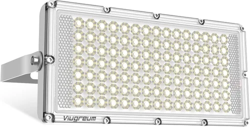 Miniatura 11 de Viugreum Luz de inundación LED de 100 W, 8000 lúmenes, 3000 K, blanco cálido, reflector delgado para exteriores, luces de seguridad impermeables