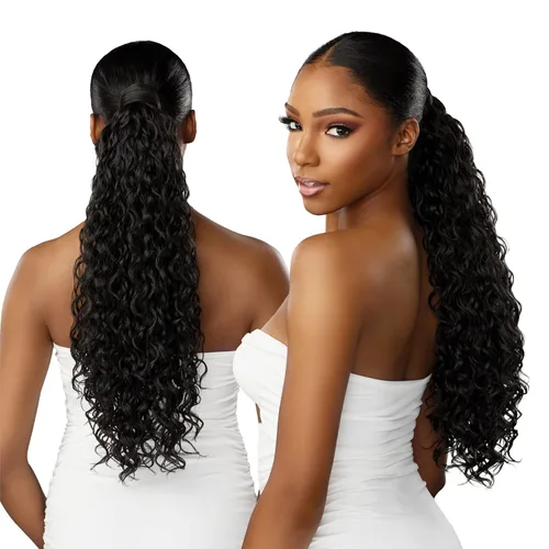 Sensationnel Lulu pony wrap hairextensions- 3 colas de caballo yaki sintéticas de alto calor o arriba do pieza de peluca de pelo (T2/BG)