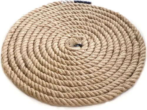 Cuerda de yute natural, 1.5 pulgadas de diámetro, 50 pies de largo, 4 hebras, manualidades y manualidades, decoración de jardín y hogar, hamaca y
