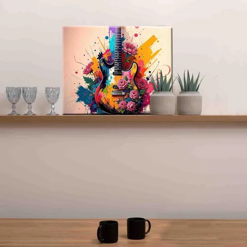 Miniatura 3 de Pintura por números para adultos, música de guitarra, pintura acrílica de acuarela por números para niños principiantes, pintura abstracta colorida