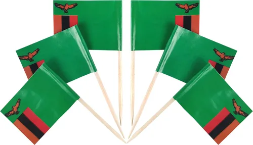 Miniatura 24 de QQSD Bandera de Albania palillo de dientes Albania Pequeña Bandera para cupcakes, 100