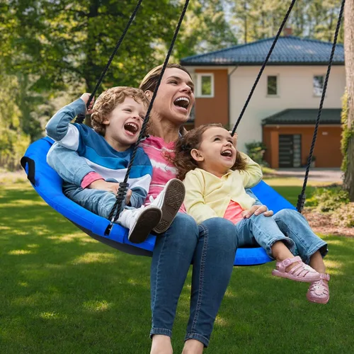Miniatura 6 de Trekassy Columpio de árbol de platillo de 700 libras de 40 pulgadas para niños y adultos, textileno al aire libre con 2 correas para colgar