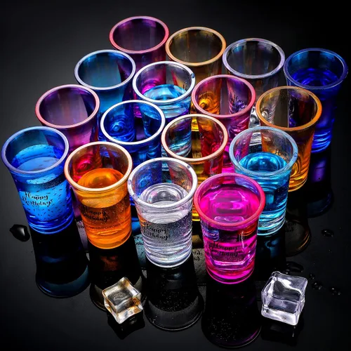 Miniatura 3 de Hosuly 24 vasos de chupito de feliz cumpleaños a granel de 1.2 onzas divertidas tazas de acrílico colorido para mujeres, hombres y adultos