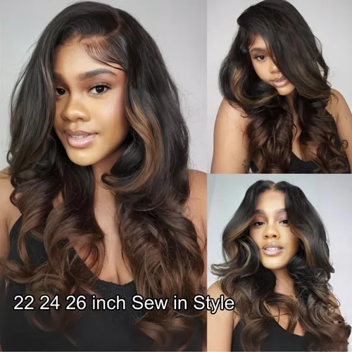 Miniatura 2 de UNICE - 3 extensiones de cabello humano ondulado marrón castaño ombre, brasileño, remy, 8, 10, 10 pulgadas, extensiones de cabello humano ondulado