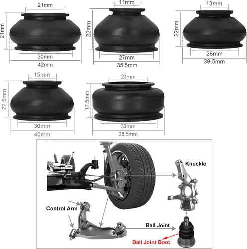 Miniatura 4 de 14 piezas de cubierta protectora de polvo de goma para brazo de varilla giratoria universal, cabeza de bola de unión para auto, accesorios