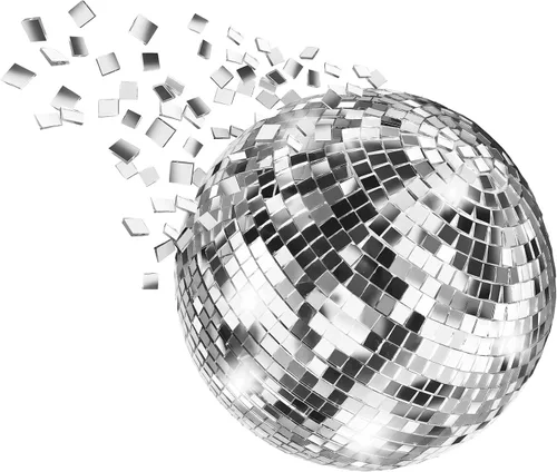 Miniatura 2 de Bola de discoteca de espejo de 6 pulgadas, bola colgante plateada con cuerda adjunta para anillo, refleja la luz, divertidas decoraciones de bandas