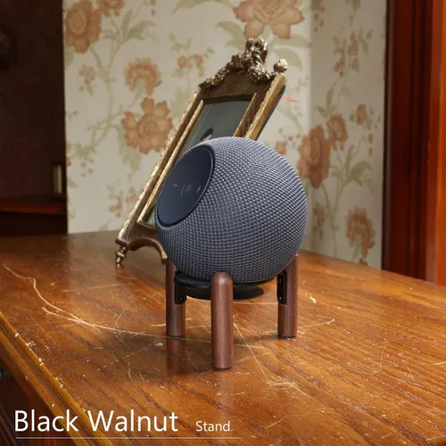 Miniatura 2 de Soporte de madera de escritorio para Echo Dot Max 2025, aumenta la altura del altavoz. Mejora la calidad del sonido y oculta el cable
