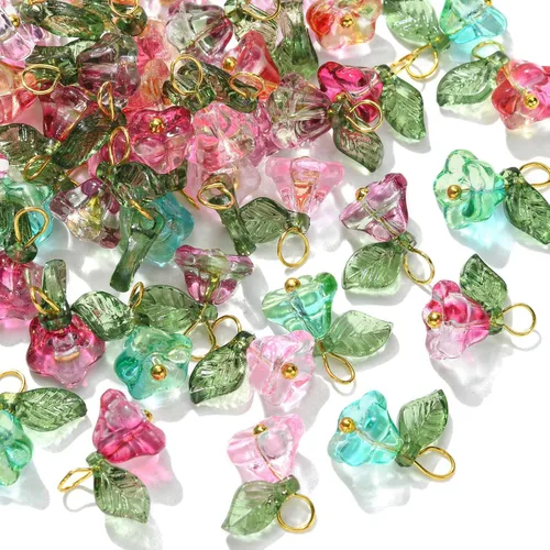 Miniatura 40 de Ipotkitt 100 dijes de cristal colorido con forma de lágrima de cristal facetado para hacer aretes, collares, joyas