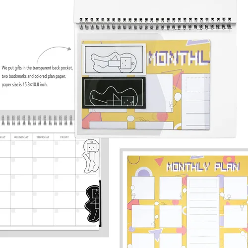 Miniatura 5 de Planificador diario y mensual 2023-2024, plan anual de trabajo y estudio, cuaderno de gestión del tiempo sin fecha B5 (6.93 x 9.84 pulgadas), fácil