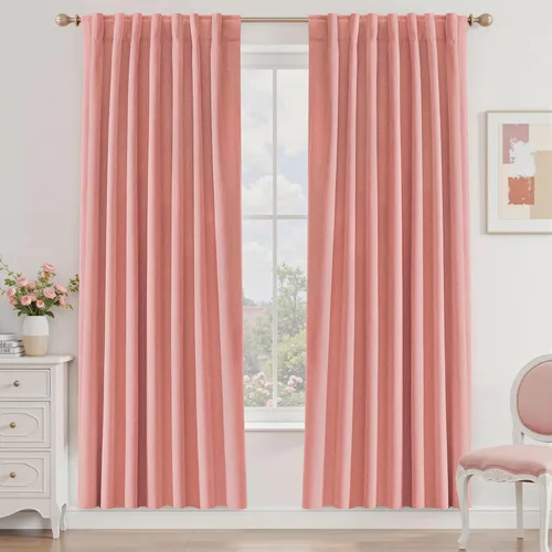 Miniatura 103 de UHITECH Cortinas cortas de lino de 24 pulgadas de largo para ventanas pequeñas de granja, cortinas opacas modernas para sala de estar, pestañas