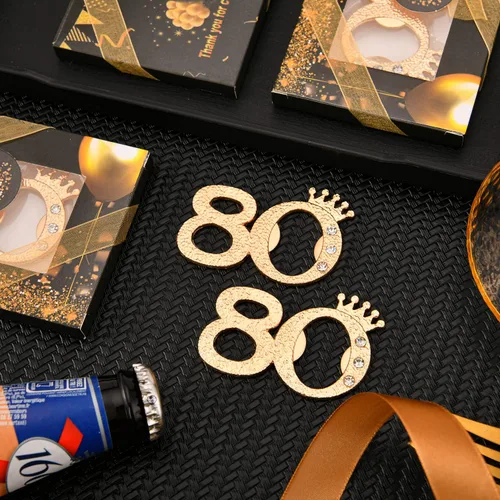 Miniatura 8 de 50 paquetes de 80 abrebotellas para fiestas de cumpleaños de 80 años, regalos o recuerdos para invitados, 80 aniversario de boda, fiesta