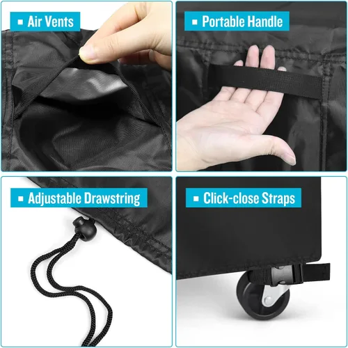 Miniatura 4 de Kingling Funda para carrito refrigerante para patio de 65-80 Quqrt, cubierta impermeable para carrito enfriador de aire libre con ruedas, cubierta