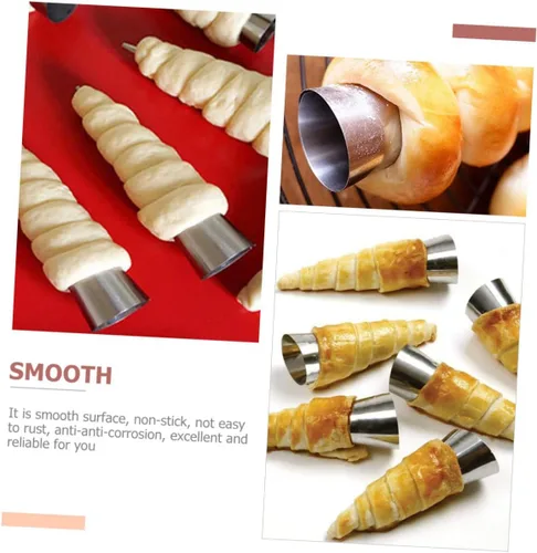 Miniatura 2 de COLLBATH Juego de 10 moldes de croissant para hornear, moldes de metal fáciles de usar, para hacer croissants y crema pastelera