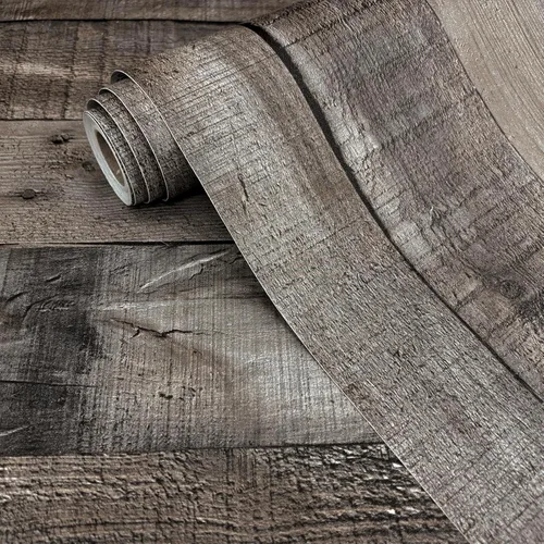 Livebor Papel Tapiz Gris Shiplap Despegar y Pegar Papel de Contacto de Madera 17.7" x 196.8" Papel Tapiz de Madera Desgastada Despegar y Pegar Pared