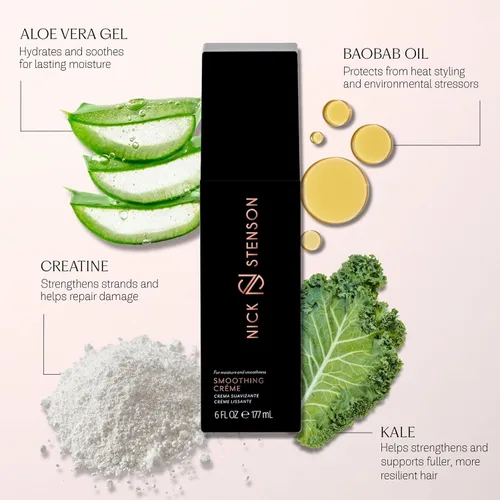 Miniatura 8 de Crema suavizante – para cabello rebelde – Repara, suaviza, fortalece, mantiene el brillo durante 2 – 3 días – Vegana y segura para el color – 6 onzas