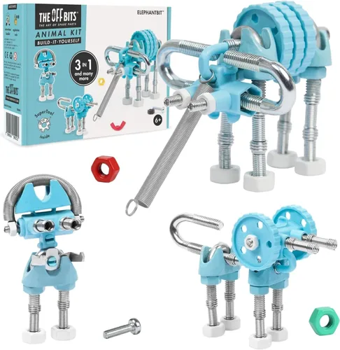 Miniatura 12 de The Off Bits - Juego de erectores: mini juguetes STEM de animales para niños de 6 años, juegos de construcción de juguetes con tuercas y tornillos