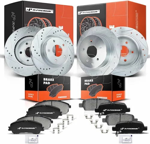 Miniatura 12 de A-Premium 296mm (11.65 pulgadas) Kit de Rotores de Freno de Disco Ventilados Delanteros + Pastillas Cerámicas Compatibles con Modelos Selectos