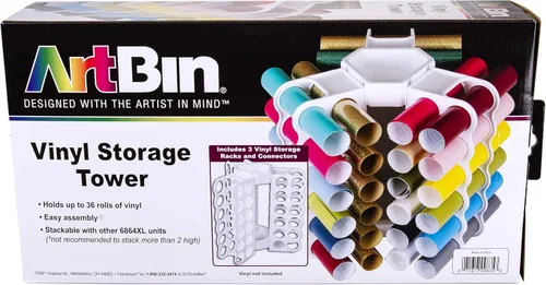 Miniatura 13 de ArtBin - Torre de almacenamiento (12 rollos de vinilo), color blanco Torre de almacenamiento de vinilo