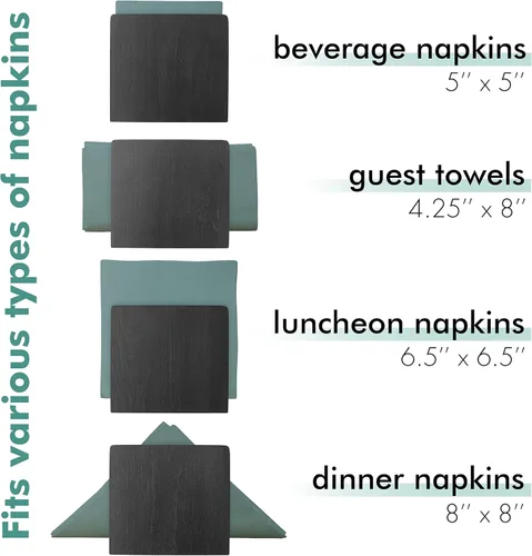 Miniatura 5 de Servilletero para mesa – Servilleteros de madera de granja, negro simple vertical vertical mesa de comedor dispensador de servilletas de cóctel