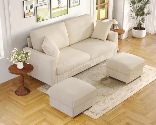 Miniatura 16 de Kidirect Silla de acento extragrande de 35.5 pulgadas, sillas de sala de montaje fácil, silla de lectura de pana para dormitorio, sillas de acento