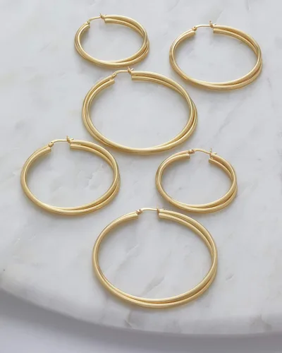 Miniatura 5 de Milla Crossover Twisted Hoop Earrings for Women – Hypoallergenic Silver or Gold Statement Hoops – Lightweight & Easy to Wear