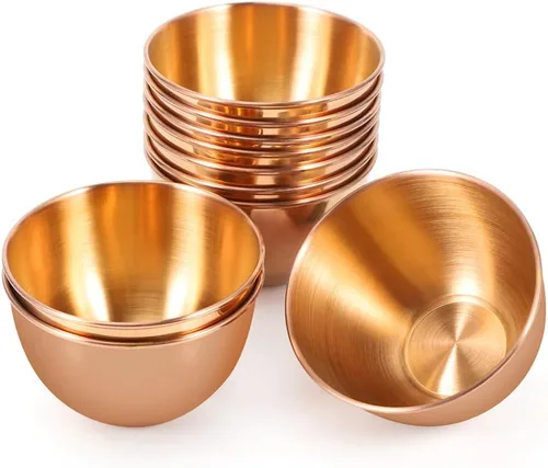 Paquete de 10 platos de salsa de acero inoxidable de 3.3 pulgadas, mini platillos individuales, platos redondos para condimentos para sushi, platos