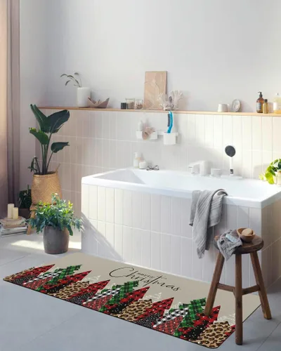 Miniatura 4 de Tapete de baño de Feliz Navidad, antideslizante, de secado rápido y absorbente, tierra de diatomeas, fregadero, dormitorio, cocina, tapete lavable