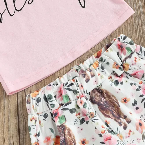 Miniatura 97 de Mandizy Conjunto de ropa de otoño para bebé niña pequeña, sudadera de manga larga con estampado de letras bendecidas, pantalones de camuflaje