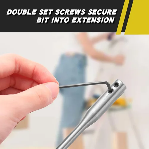 Miniatura 3 de Extensión de broca 6, broca de acero al carbono de 12 pulgadas con llave inglesa para torneadores de madera, accesorios de construcción (12 piezas)