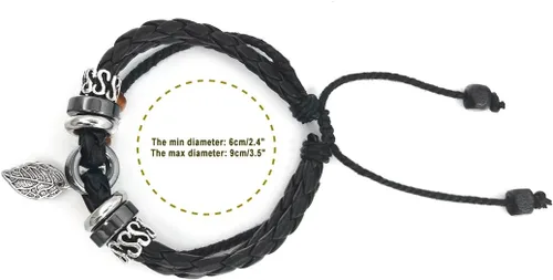 Miniatura 17 de Suyi brazalete ajustable con varias capas, de cuero tejido trenzado con cruz. Pulsera tipo esclava.