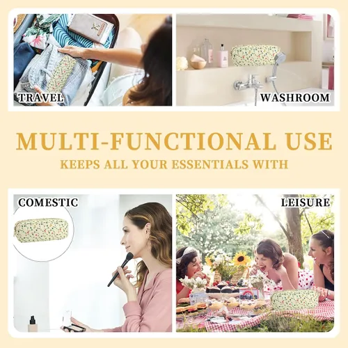 Miniatura 6 de Nolon - Mini bolsa de maquillaje para mujeres y niñas, bonita bolsa de maquillaje preparada para cosméticos con cremallera, bolsa organizadora