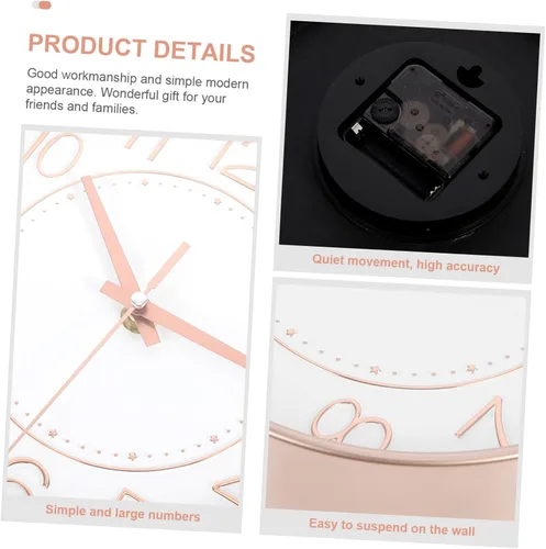 Miniatura 4 de IMIKEYA Reloj de pared digital de cuarzo, reloj de pared con pilas para decoración del hogar, baño, decoración de puerta, decoración de oficina
