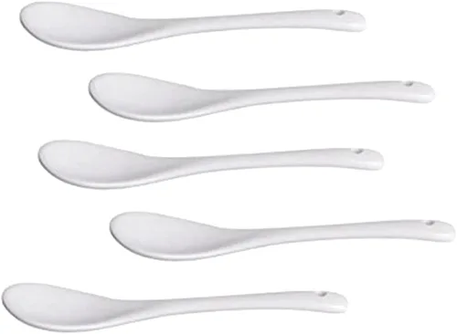 Miniatura 5 de Misaso Cucharas de huevo de porcelana blanca, cucharas de cerámica, cuchara de café, cuchara de postre cuchara de servir