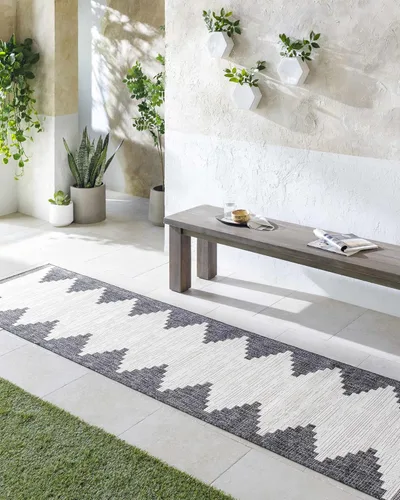 Miniatura 25 de Hauteloom Eris - Alfombra para exteriores, alfombra de patio para porche, exterior, alfombra impermeable, geométrica, marrón, crema, beige, 2 x 2
