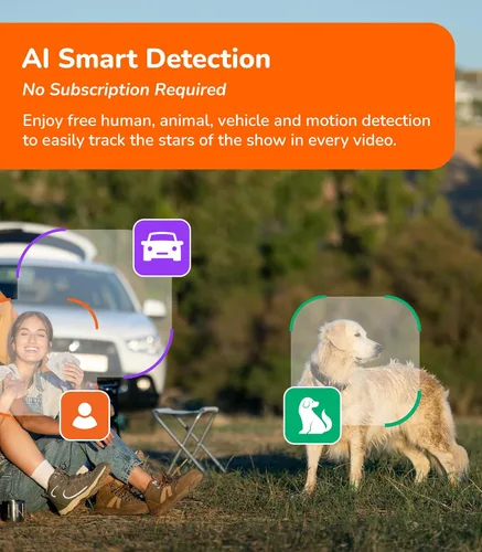 Miniatura 3 de SensForge Cámara de batería de 2.5K para interiores y exteriores, WiFi de doble banda, detección gratuita de inteligencia artificial humana