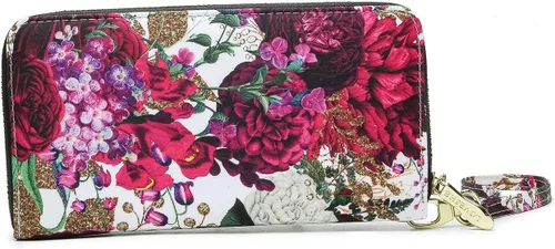 Miniatura 164 de Cartera de mano para mujer, estilo bohemio, con RFID, elegante, espaciosa con correa para viajes, capacidad para tarjetas, teléfono, dinero