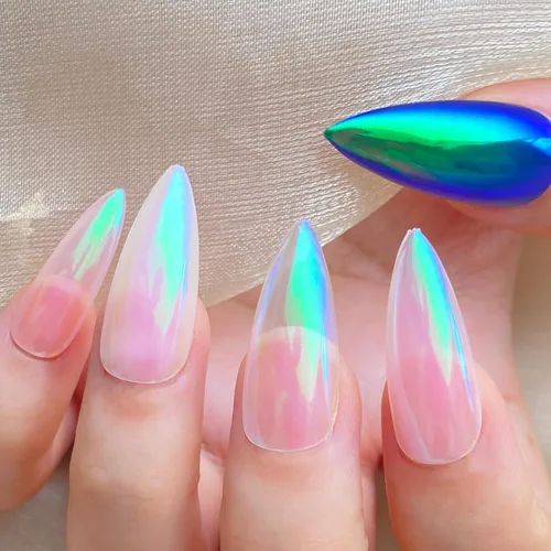 Miniatura 2 de FNNZ Chrome Nail Powder, Aurora Mirror Effect Unicorn Chrome Nail Powder, Mermaid Nail Chrome Powder for Nail Art Decoration, Light-Changing Pigment