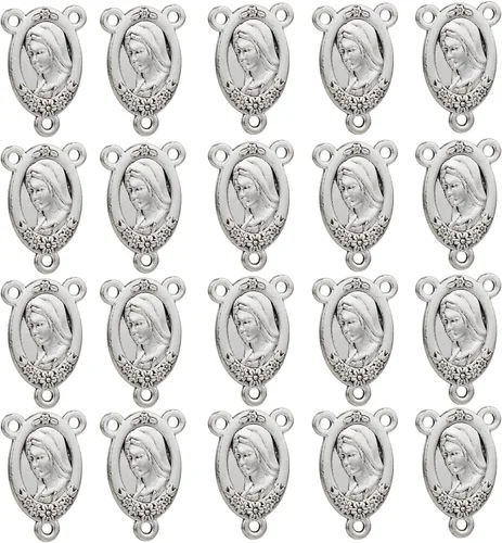 Miniatura 11 de Pieza Central de Rosario de 3 Agujeros San Benito/Medalla Milagrosa/Nuestra Señora de Guadalupe/Virgen María/Cristo Jesús Conector para Fabricación