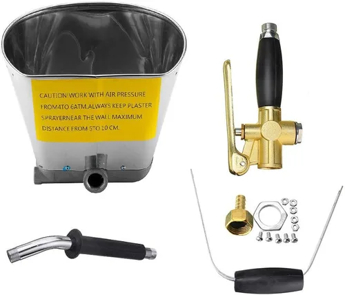 Miniatura 3 de Beduan Pistola pulverizadora de mortero de cemento neumático, estuco de yeso, herramienta automática para jadear aire para pared (paquete de 2), 2