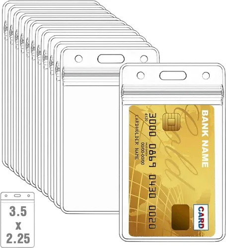 Miniatura 8 de 100 soportes verticales de plástico transparente para tarjetas de identificación