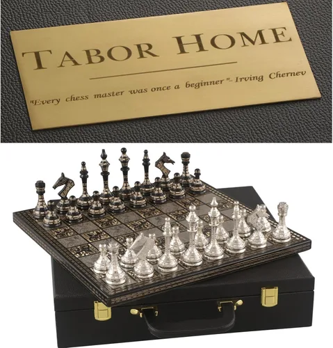 Miniatura 9 de Juego de mesa de ajedrez prémium lujoso y decorativo, 14 x 14 pulgadas, multicolor, juego de ajedrez coleccionable y hecho a mano para profesionales