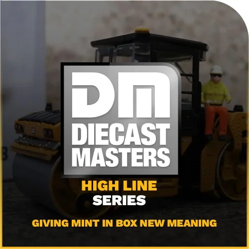 Miniatura 8 de Diecast Masters Compactador vibratorio Caterpillar CB-13 a escala 1:50 con cabina cerrada Camiones Cat Series High Line y equipos de construcción