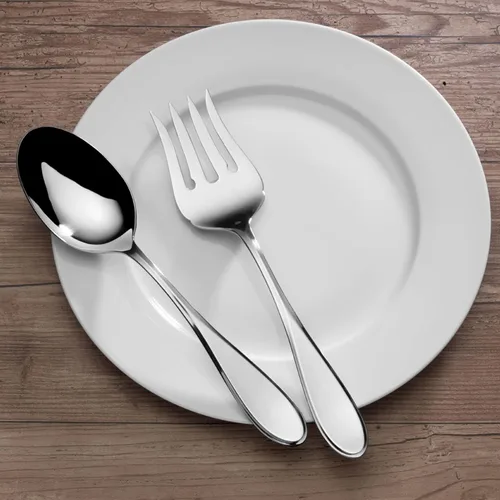 Miniatura 6 de Mikasa Bravo - Juego de 6 piezas de acero inoxidable 18/10, cucharas de servir, tenedor, servidor de tartas, cucharón de salsa, cubiertos pulidos
