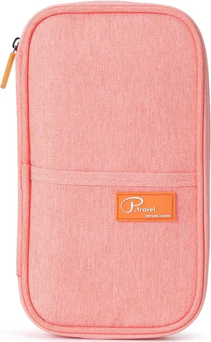 Miniatura 32 de VanFn Cartera RFID para pasaporte de viaje, soporte para pasaporte familiar, organizador de documentos de viaje serie P.Travel (nailon, gris)
