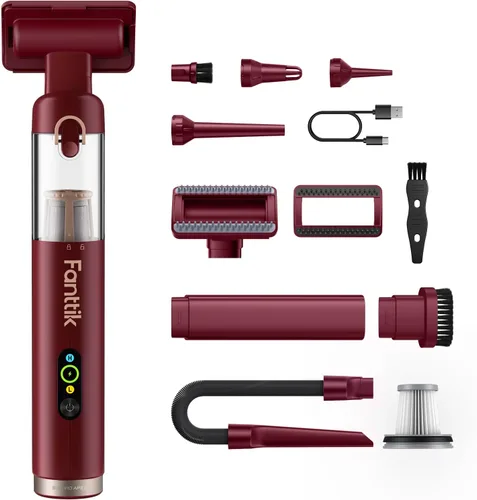 Miniatura 10 de Fanttik Slim V10 APEX - Aspiradora inalámbrica para automóvil, mini aspiradora portátil 4 en 1, potencia de succión de 19 kPa, pantalla digital Negro