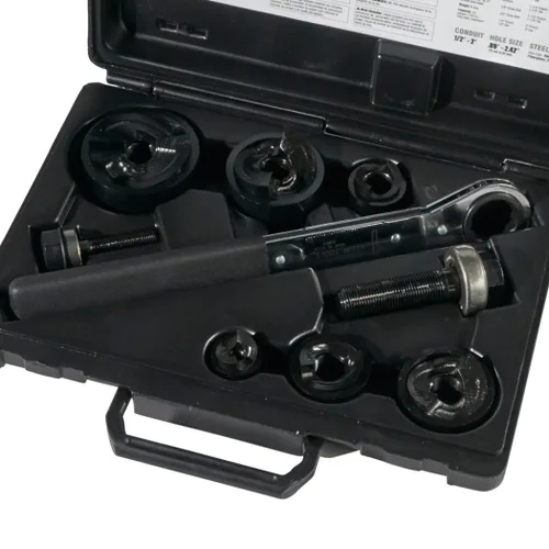 Miniatura 9 de Klein Tools 53732SEN - Juego de punzones con llave, cortador de orificios de conducto eléctrico de 1/2 a 2 pulgadas
