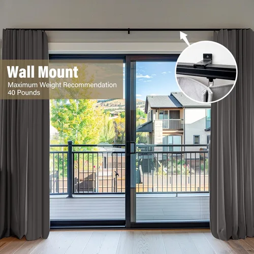 Miniatura 5 de Hoeflife Rieles para Cortinas de Techo, Riel para Cortinas de Montaje en Pared, Riel para Cortinas de Montaje en Techo de Servicio Pesado, Barra