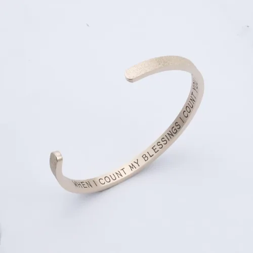 Miniatura 3 de YWQBZ Joyería inspiradora esmerilada, regalo de aliento para amigos, mensaje oculto, mantra, pulsera motivacional para mujer, Metal, Acero inoxidable