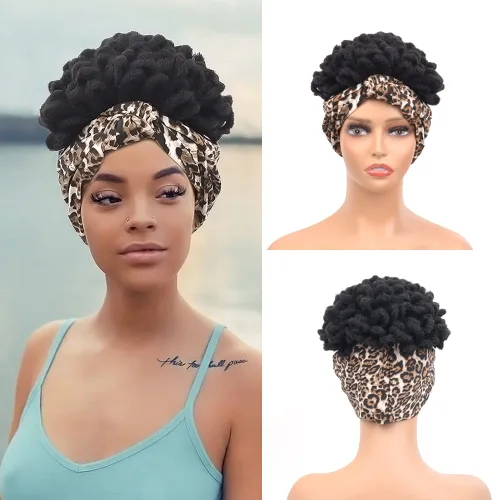 Miniatura 9 de Yinmei Baibian Loc Cola de Caballo con Cordón Moño de Pétalos Moños de Rastas Afro Rojas Cola de Caballo Rizado Hinchado Trenza Colas de Caballo