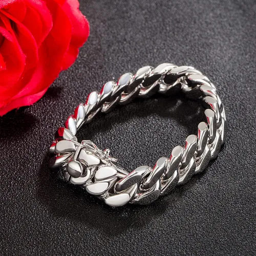 Miniatura 6 de Plata de ley 925 italiana hecha a mano Pulsera clásica de cadena cubana de Miami de 025-05 pulgadas para hombres joyería fina de fiesta pulsera